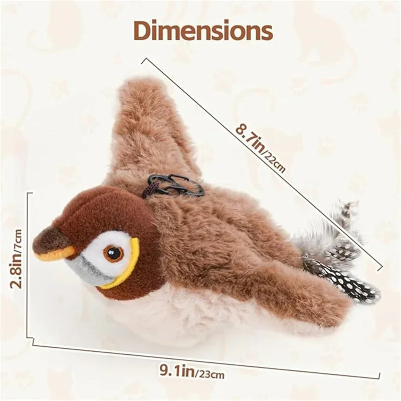 Hot Simulated Bird Cat Toy Interactive Toys Dog Rechargeable Chirping Flapping Bird(no Flying) Touch Activated Plush Pet Toy