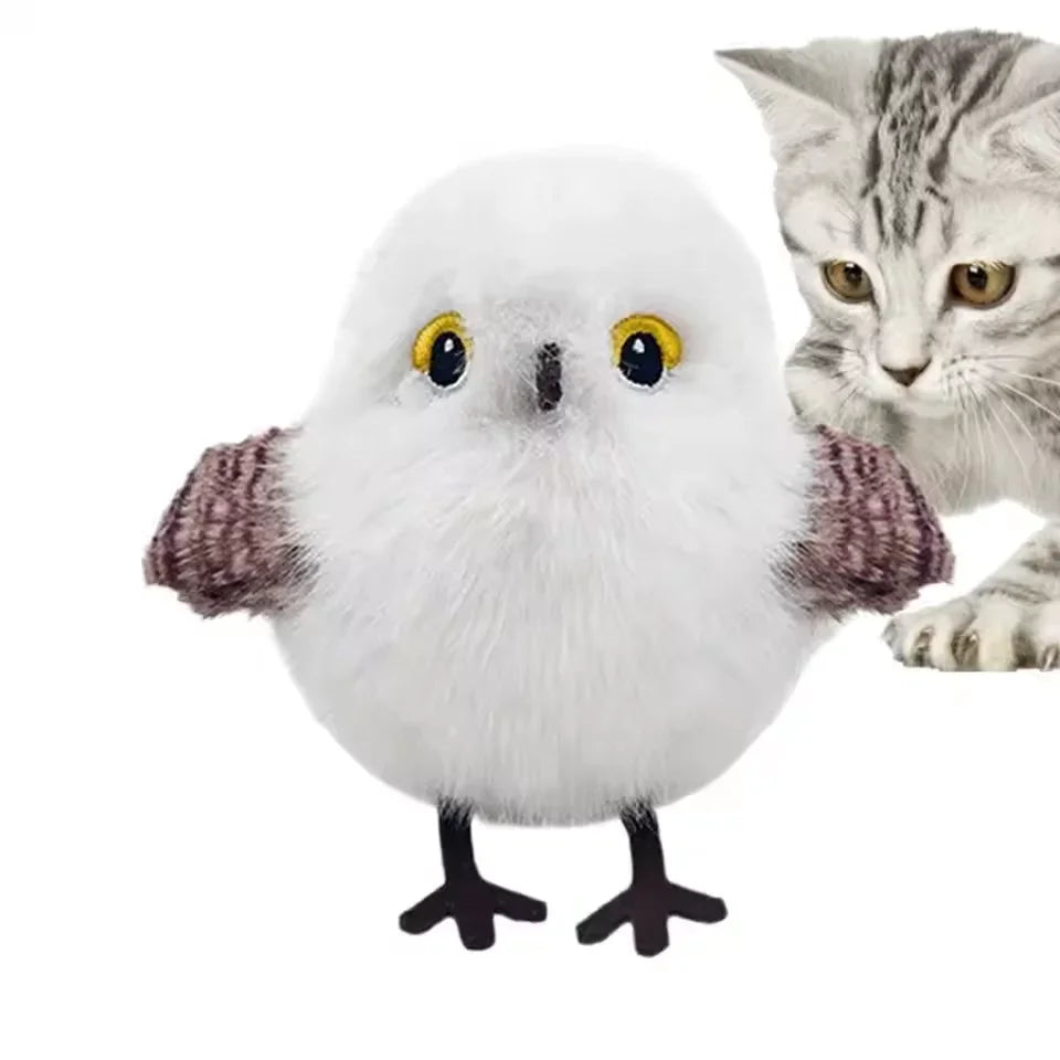 Interactive Flapping Chirping Bird Cat Toy  USB Rechargeable Touch Claw Activated Soft Plush Material for Kitten Indoor Hunting