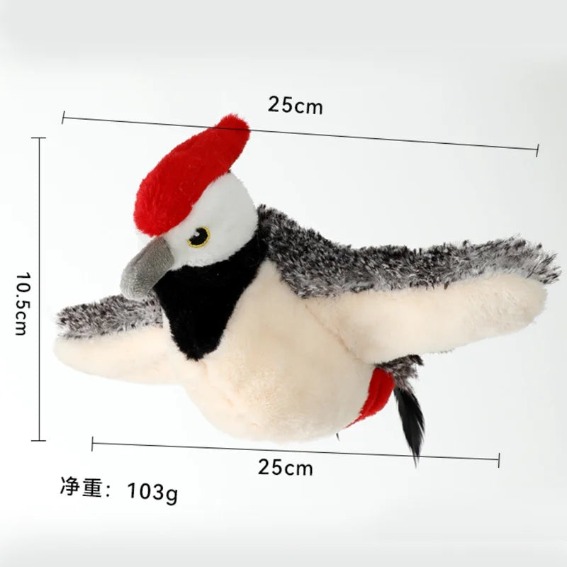 Rechargeable Interactive Cat Toy Chirping Flapping Bird Touch Activated Plush with Catnip for Indoor Cats