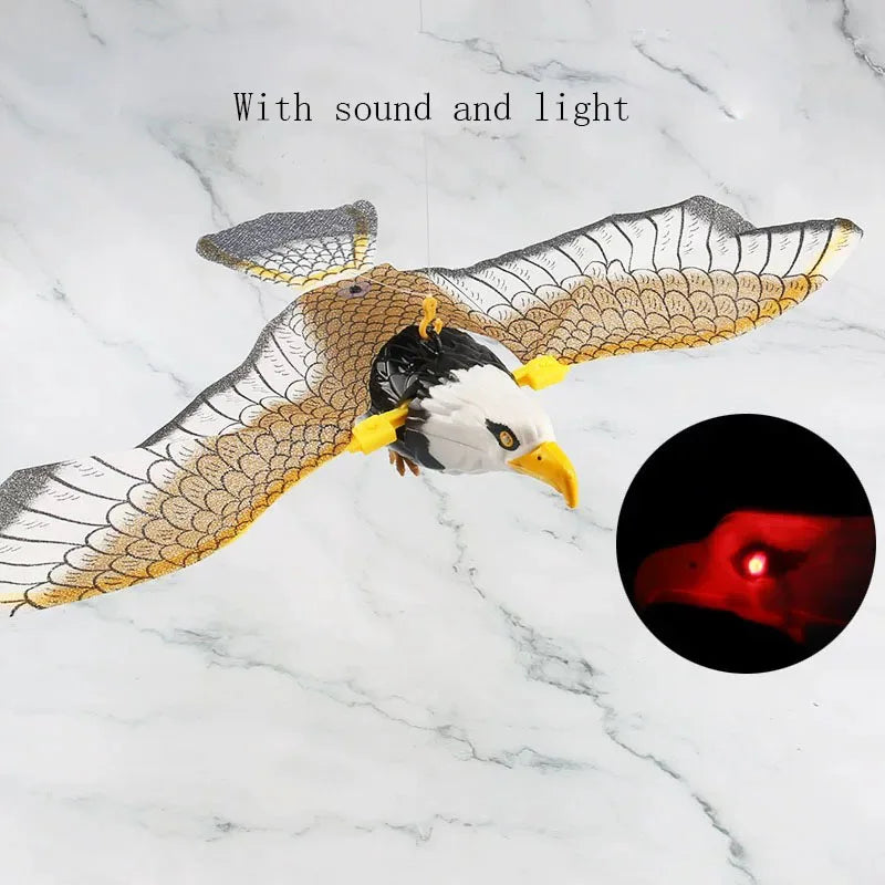 360 Degree Rotation Simulation Bird Interactive Cat Toy Electric Hanging Eagle Flying Bird Cat Teasering Play Cat Stick Scratch