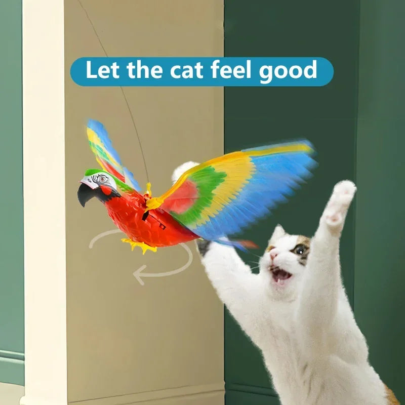 360 Degree Rotation Simulation Bird Interactive Cat Toy Electric Hanging Eagle Flying Bird Cat Teasering Play Cat Stick Scratch