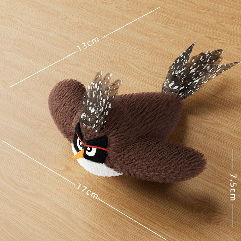 Rechargeable Interactive Cat Toy Chirping Flapping Bird Touch Activated Plush with Catnip for Indoor Cats
