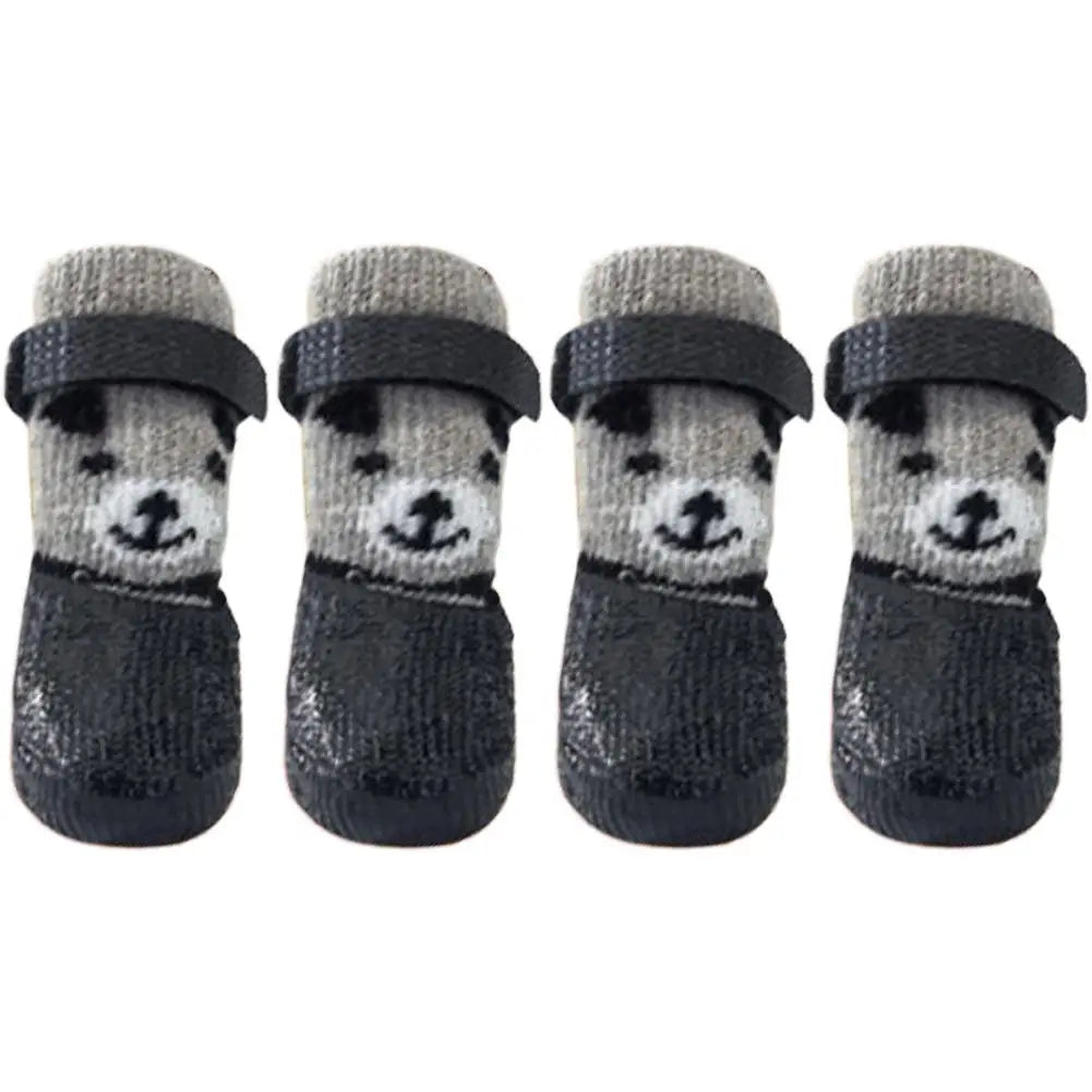 4pcs/lot Winter Warm Dog Socks Anti-Slip Rain Snow Boots Waterproof Puppy Chihuahua Dogs Shoes Booties for Small Large Dogs